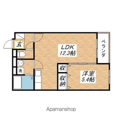 Ａｎｅｓｉｓ守山Ⅲ[1LDK/40.89m2]の間取図