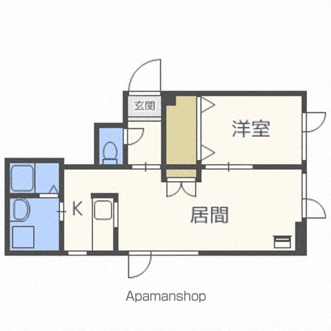 ＷＩＮＧ２１  202 ｜ 北海道札幌市東区中沼西二条１丁目6-8（賃貸アパート1LDK・3階・38.77㎡） その2