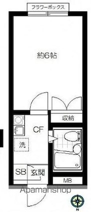 東京都練馬区豊玉中２丁目[1K/17m2]の間取図