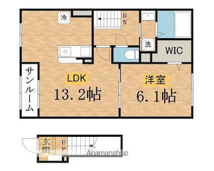 セレニテ東豊田[1LDK/50.43m2]の間取図