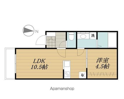 東京都立川市羽衣町２丁目[1LDK/33.54m2]の間取図