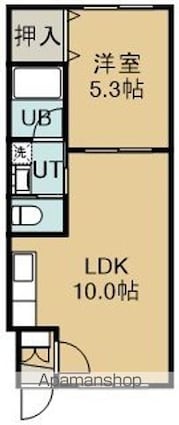 ピュアパレス函館Ⅱ[1LDK/34.42m2]の間取図