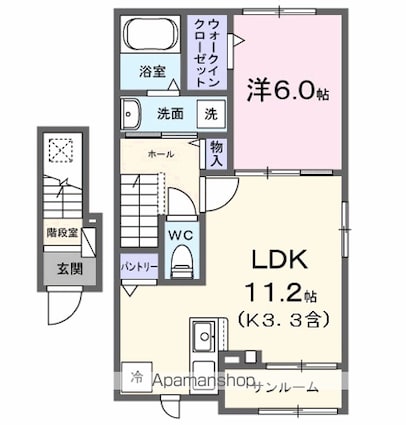リッカンス　ヘム　一番町[1LDK/47.74m2]の間取図