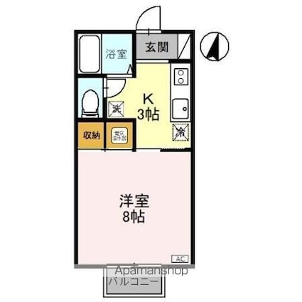 クリア上越[1K/26.44m2]の間取図