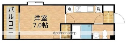 東京都日野市大字日野[1K/25.08m2]の間取図