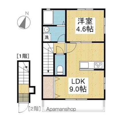 ＥＡＲＬ’Ｓ　ＣＯＵＲＴ衣山Ⅲ[1LDK/34.2m2]の間取図