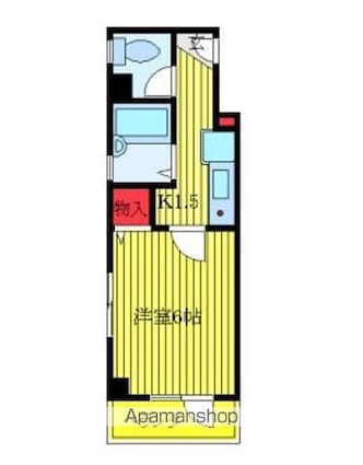 ベル・ラポール壱番館[1K/18.93m2]の間取図
