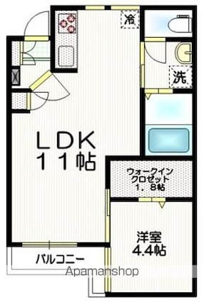 東京都世田谷区代沢４丁目[1SLDK/40.3m2]の間取図