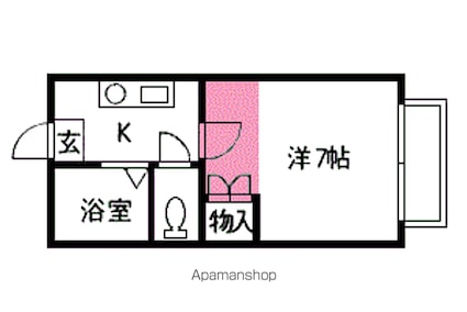 クォリティ青葉[1K/21.45m2]の間取図