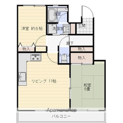 センチュリーコート宝が丘[1LDK/56.92m2]の間取図
