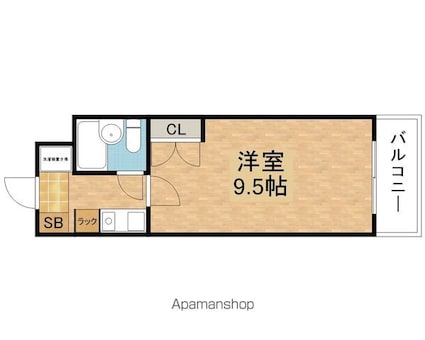 センチュリー柴田[1K/22.96m2]の間取図