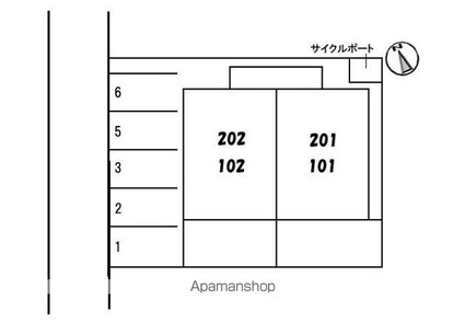 岡山県岡山市南区豊成３丁目[1LDK/45.5m2]の配置図