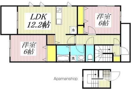 ポワンダンデ[2LDK/63.62m2]の間取図