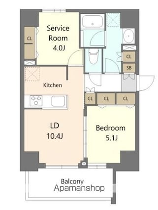 ＳーＲＥＳＩＤＥＮＣＥ板橋大山ｂｒｉｍ[1SLDK/47.5m2]の間取図