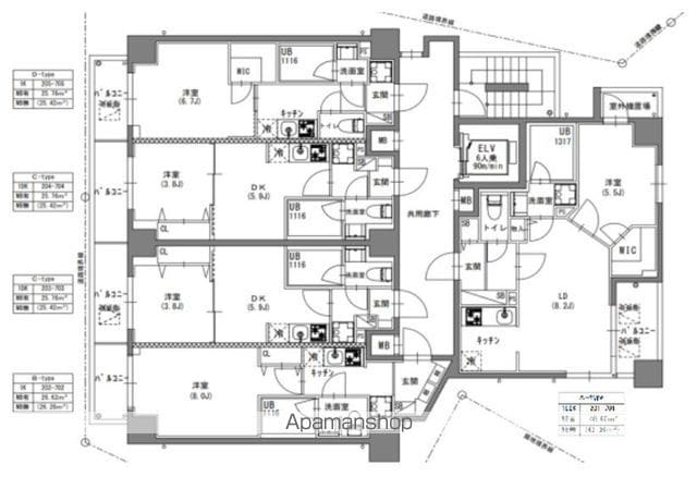 ＳーＲＥＳＩＤＥＮＣＥ押上Ｂｌｏｓｓｏｍ[1DK/25.42m2]の間取図