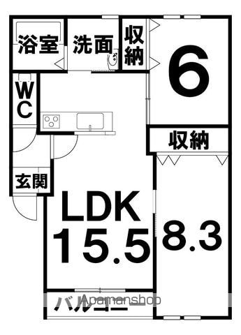 音更緑陽台APの間取り写真