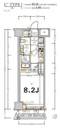 ＸＥＢＥＣときわ台[1K/26.1m2]の間取図
