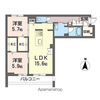 シャーメゾン　フローラ[2LDK/70.69m2]の間取図