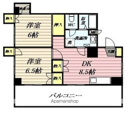 オーロラビル[2DK/51.79m2]の間取図