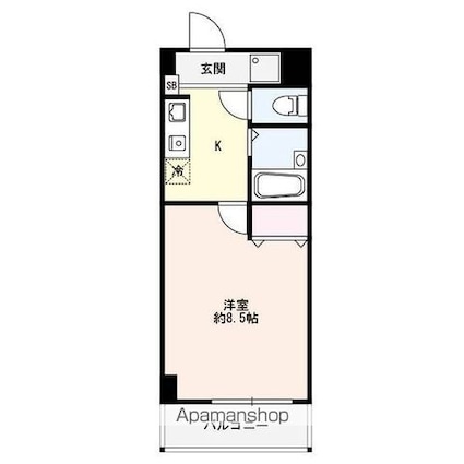 ＡＰＥＸ　ＦＬＡＴ[1K/26.4m2]の間取図