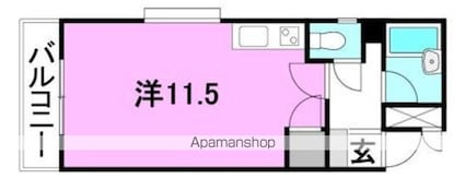 フォレスト三番町[1R/27.14m2]の間取図