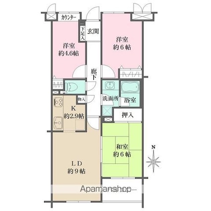 井草パークハウス[3LDK/64.48m2]の間取図