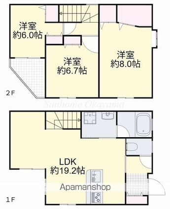 エスポワール北棟[3LDK/87.22m2]の間取図