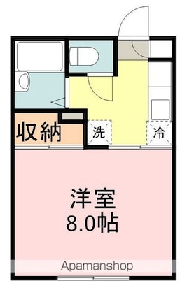 エステート台原[1K/24.24m2]の間取図