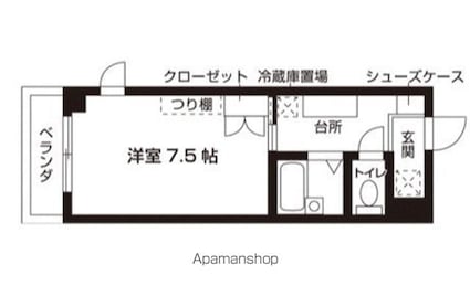 キャトルセゾン[1R/22.11m2]の間取図