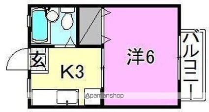 ＹＡＭＡＭＯＴＯ　ＨＡＩＴＳＵ[1K/20.46m2]の間取図