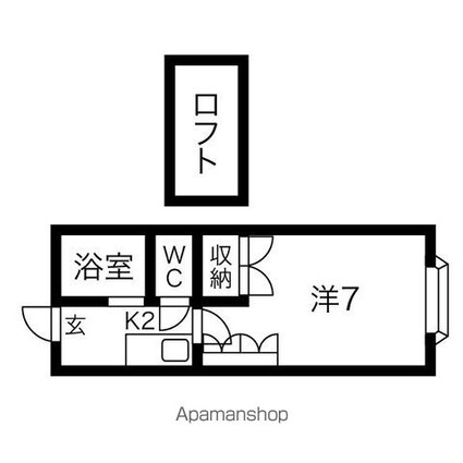 セジュール小松島[1K/23m2]の間取図