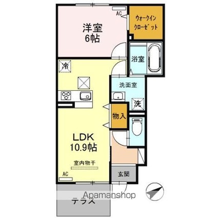Ｍｏｎ　ｆａｖｏｒｉ[1LDK/44.59m2]の間取図