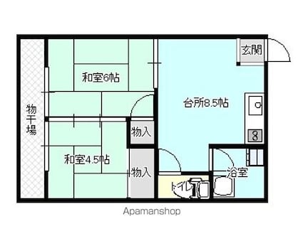 甲斐アパート[2DK/34.78m2]の間取図