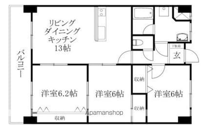 フォーレスト２１[3LDK/68.94m2]の間取図