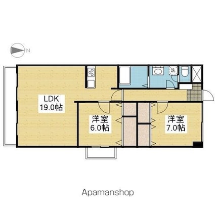 愛媛県松山市福音寺町[2LDK/66.71m2]の間取図