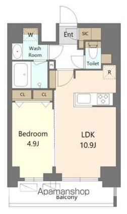 Ｓ－ＲＥＳＩＤＥＮＣＥ新宿早稲田ａｖｅｌｉｓ[1LDK/39.79m2]の間取図