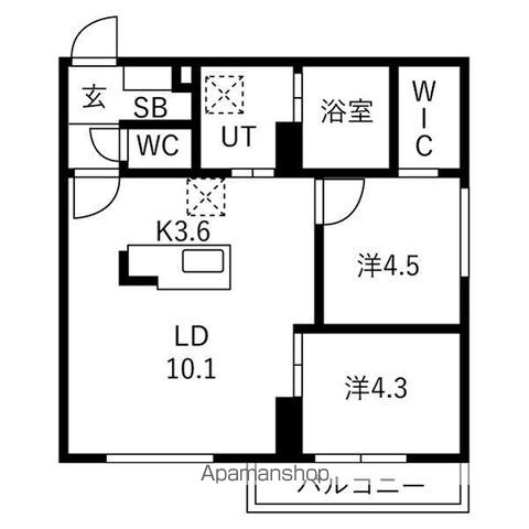 リガーレ月寒東の間取り写真