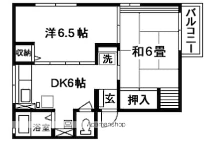 ルネ・ワイ[2DK/39.6m2]の間取図