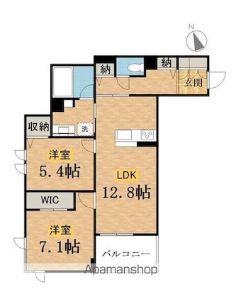 シャーメゾンヴィーブル八王子[2LDK/64.63m2]の間取図