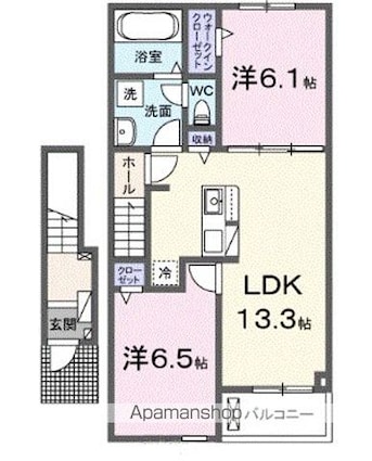 ローレルブリーゼＡ[2LDK/59.58m2]の間取図