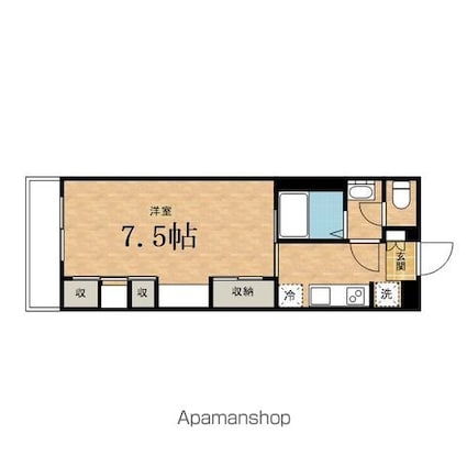 リブリ・パークリビング暁[1K/26.08m2]の間取図