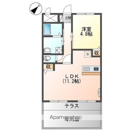ブリーゼコートＤＳ[1LDK/41.04m2]の間取図