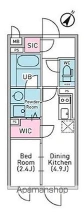 デュオメゾン渋谷松濤[1DK/25.06m2]の間取図