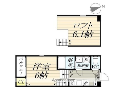 ルチェア青葉[1R/20.04m2]の間取図