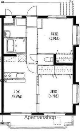 ユーミーコアラ[2LDK/53.01m2]の間取図
