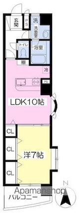 アリスト・インターシティー[1LDK/42m2]の間取図