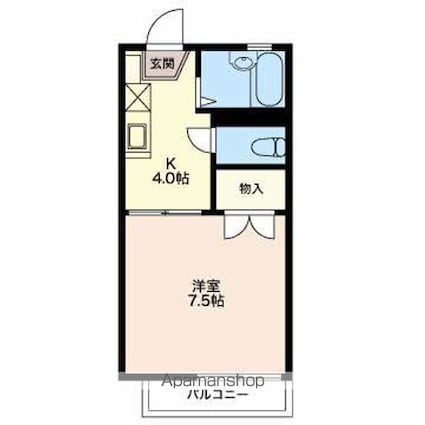 リブフレグランス[1K/24.71m2]の間取図