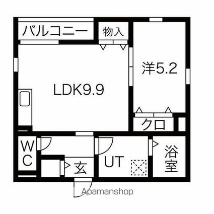 Ｇ　ｆｌａｔ　岩崎[1LDK/40.58m2]の間取図