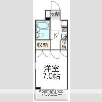 ベルシティ[1K/20.25m2]の間取図