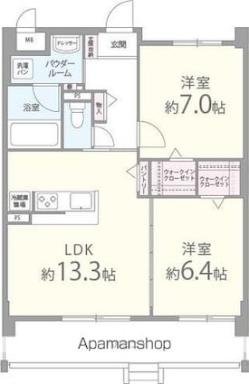 セレステユノ[2LDK/60.5m2]の間取図